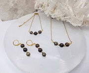 STAY IN MY POWER - Pyrite, Bronzite, Garnet Jewelry Set
